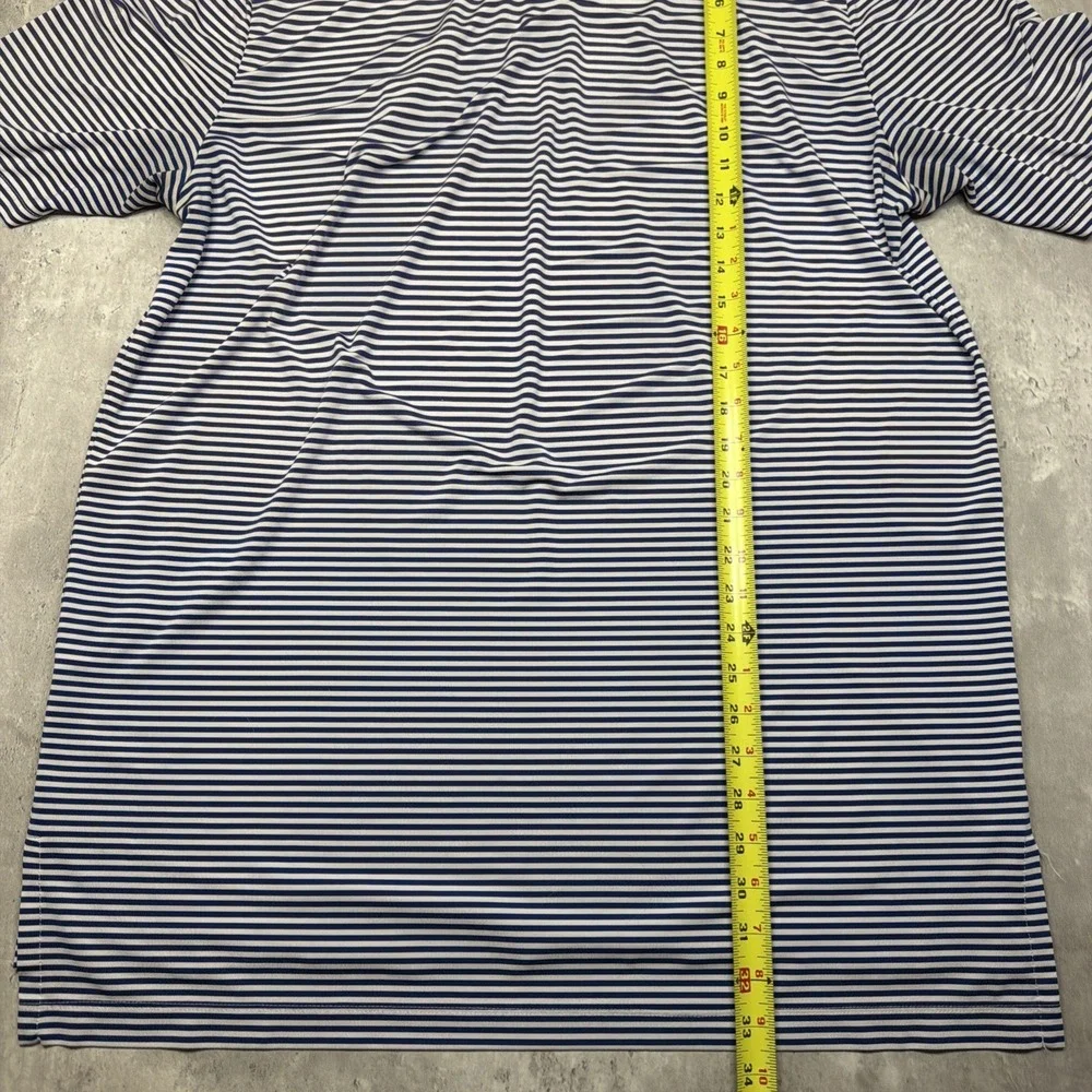 RLX Ralph LaureN Performance Golf Polo Whistling Straits Blue White Striped XL
